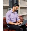 imageCOOFANDY Mens Dress Shirts Long Sleeve Wrinkle Free Button Down Shirts Formal Business ShirtLavender