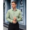 imageCOOFANDY Mens Dress Shirts Long Sleeve Wrinkle Free Button Down Shirts Formal Business ShirtLight Green