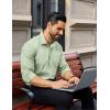 imageCOOFANDY Mens Dress Shirts Long Sleeve Wrinkle Free Button Down Shirts Formal Business ShirtLight Green