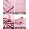 imageCOOFANDY Mens Dress Shirts Long Sleeve Wrinkle Free Button Down Shirts Formal Business ShirtPink