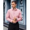 imageCOOFANDY Mens Dress Shirts Long Sleeve Wrinkle Free Button Down Shirts Formal Business ShirtPink