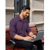 imageCOOFANDY Mens Dress Shirts Long Sleeve Wrinkle Free Button Down Shirts Formal Business ShirtPurple