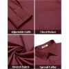 imageCOOFANDY Mens Dress Shirts Long Sleeve Wrinkle Free Button Down Shirts Formal Business ShirtWine Red