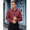 imageCOOFANDY Mens Dress Shirts Long Sleeve Wrinkle Free Button Down Shirts Formal Business ShirtWine Red