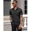 imageCOOFANDY Mens Dress Shirts Short Sleeve Business Casual Regular Fit Button Down Shirts with PocketBlack