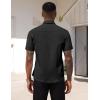 imageCOOFANDY Mens Dress Shirts Short Sleeve Business Casual Regular Fit Button Down Shirts with PocketBlack