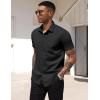 imageCOOFANDY Mens Dress Shirts Short Sleeve Business Casual Regular Fit Button Down Shirts with PocketBlack
