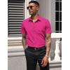 imageCOOFANDY Mens Dress Shirts Short Sleeve Business Casual Regular Fit Button Down Shirts with PocketBright Pink