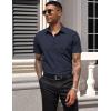 imageCOOFANDY Mens Dress Shirts Short Sleeve Business Casual Regular Fit Button Down Shirts with PocketDark Navy