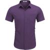 imageCOOFANDY Mens Dress Shirts Short Sleeve Business Casual Regular Fit Button Down Shirts with PocketDark Purple