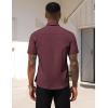 imageCOOFANDY Mens Dress Shirts Short Sleeve Business Casual Regular Fit Button Down Shirts with PocketDeep Red