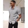 imageCOOFANDY Mens Dress Shirts Short Sleeve Business Casual Regular Fit Button Down Shirts with PocketGrey