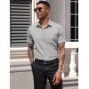 imageCOOFANDY Mens Dress Shirts Short Sleeve Business Casual Regular Fit Button Down Shirts with PocketGrey