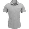 imageCOOFANDY Mens Dress Shirts Short Sleeve Business Casual Regular Fit Button Down Shirts with PocketGrey