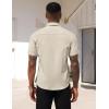 imageCOOFANDY Mens Dress Shirts Short Sleeve Business Casual Regular Fit Button Down Shirts with PocketKhaki