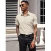 imageCOOFANDY Mens Dress Shirts Short Sleeve Business Casual Regular Fit Button Down Shirts with PocketKhaki