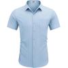 imageCOOFANDY Mens Dress Shirts Short Sleeve Business Casual Regular Fit Button Down Shirts with PocketLight Blue