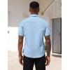 imageCOOFANDY Mens Dress Shirts Short Sleeve Business Casual Regular Fit Button Down Shirts with PocketLight Blue