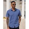 imageCOOFANDY Mens Dress Shirts Short Sleeve Business Casual Regular Fit Button Down Shirts with PocketNavy