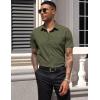 imageCOOFANDY Mens Dress Shirts Short Sleeve Business Casual Regular Fit Button Down Shirts with PocketOlive Green