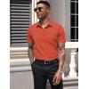 imageCOOFANDY Mens Dress Shirts Short Sleeve Business Casual Regular Fit Button Down Shirts with PocketOrange