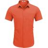 imageCOOFANDY Mens Dress Shirts Short Sleeve Business Casual Regular Fit Button Down Shirts with PocketOrange