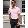 imageCOOFANDY Mens Dress Shirts Short Sleeve Business Casual Regular Fit Button Down Shirts with PocketPink
