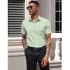 imageCOOFANDY Mens Dress Shirts Short Sleeve Business Casual Regular Fit Button Down Shirts with PocketSage Green