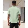 imageCOOFANDY Mens Dress Shirts Short Sleeve Business Casual Regular Fit Button Down Shirts with PocketSage Green