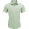 imageCOOFANDY Mens Dress Shirts Short Sleeve Business Casual Regular Fit Button Down Shirts with PocketSage Green