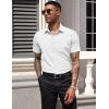 imageCOOFANDY Mens Dress Shirts Short Sleeve Business Casual Regular Fit Button Down Shirts with PocketWhite