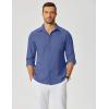 imageCOOFANDY Mens Dress Shirts Untucked Long Sleeve Button Down Denim Shirt Stretch Business Casual Shirts for MenDeep Blue