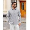 imageCOOFANDY Mens Dress Shirts Untucked Long Sleeve Button Down Denim Shirt Stretch Business Casual Shirts for MenGrey