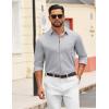 imageCOOFANDY Mens Dress Shirts Untucked Long Sleeve Button Down Denim Shirt Stretch Business Casual Shirts for MenLight Grey