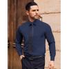 imageCOOFANDY Mens Dress Shirts Wrinkle Free Long Sleeve Button Down Shirt Formal Business ShirtsNavy Blue