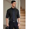 imageCOOFANDY Mens Dress Shirts Wrinkle Free Long Sleeve Button Down Shirts Formal Business ShirtBlack