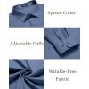 imageCOOFANDY Mens Dress Shirts Wrinkle Free Long Sleeve Button Down Shirts Formal Business ShirtBlue