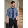 imageCOOFANDY Mens Dress Shirts Wrinkle Free Long Sleeve Button Down Shirts Formal Business ShirtBlue