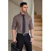imageCOOFANDY Mens Dress Shirts Wrinkle Free Long Sleeve Button Down Shirts Formal Business ShirtBrown