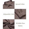 imageCOOFANDY Mens Dress Shirts Wrinkle Free Long Sleeve Button Down Shirts Formal Business ShirtBrown