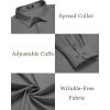 imageCOOFANDY Mens Dress Shirts Wrinkle Free Long Sleeve Button Down Shirts Formal Business ShirtDark Grey