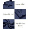 imageCOOFANDY Mens Dress Shirts Wrinkle Free Long Sleeve Button Down Shirts Formal Business ShirtDenim Blue