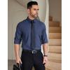 imageCOOFANDY Mens Dress Shirts Wrinkle Free Long Sleeve Button Down Shirts Formal Business ShirtDenim Blue