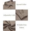 imageCOOFANDY Mens Dress Shirts Wrinkle Free Long Sleeve Button Down Shirts Formal Business ShirtKhaki