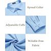 imageCOOFANDY Mens Dress Shirts Wrinkle Free Long Sleeve Button Down Shirts Formal Business ShirtLight Blue