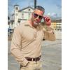 imageCOOFANDY Mens Dress Shirts Wrinkle Free Long Sleeve Button Down Shirts Formal Business ShirtLight Khaki