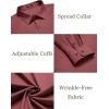 imageCOOFANDY Mens Dress Shirts Wrinkle Free Long Sleeve Button Down Shirts Formal Business ShirtWine Red