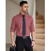 imageCOOFANDY Mens Dress Shirts Wrinkle Free Long Sleeve Button Down Shirts Formal Business ShirtWine Red
