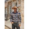 imageCOOFANDY Mens Fall Plaid Button Down Shirt Long Sleeve Casual Cowboy Work Shirts Lightweight Flannel Shirts Two PocketA Plaidnavy Khaki Plaid
