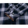 imageCOOFANDY Mens Fall Plaid Button Down Shirt Long Sleeve Casual Cowboy Work Shirts Lightweight Flannel Shirts Two PocketPlaidblack  Navy